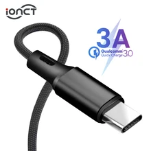 IONCT 3A кабель для быстрой зарядки usb type C USB C кабель для передачи данных usb-c зарядное устройство для samsung Xiaomi mi 8 красный mi Note 7 кабель type-c провод