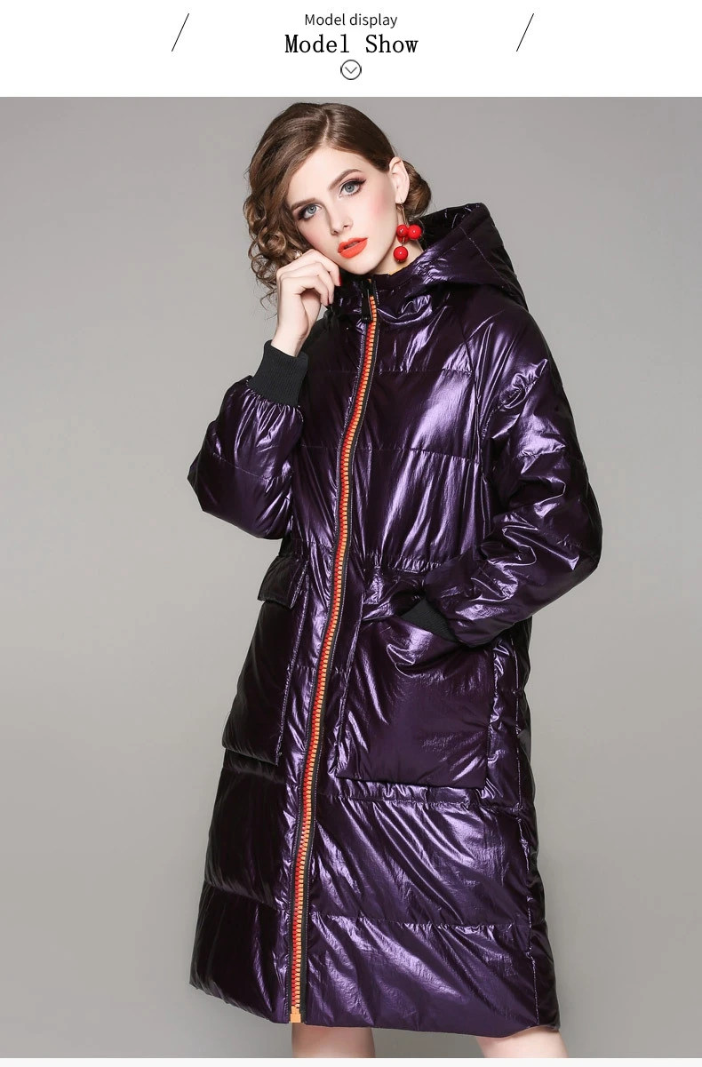 Новейшее зимнее женское пуховое пальто, толстая модная куртка, теплое пуховое пальто, большие размеры, средней длины, куртки с капюшоном, женская одежда