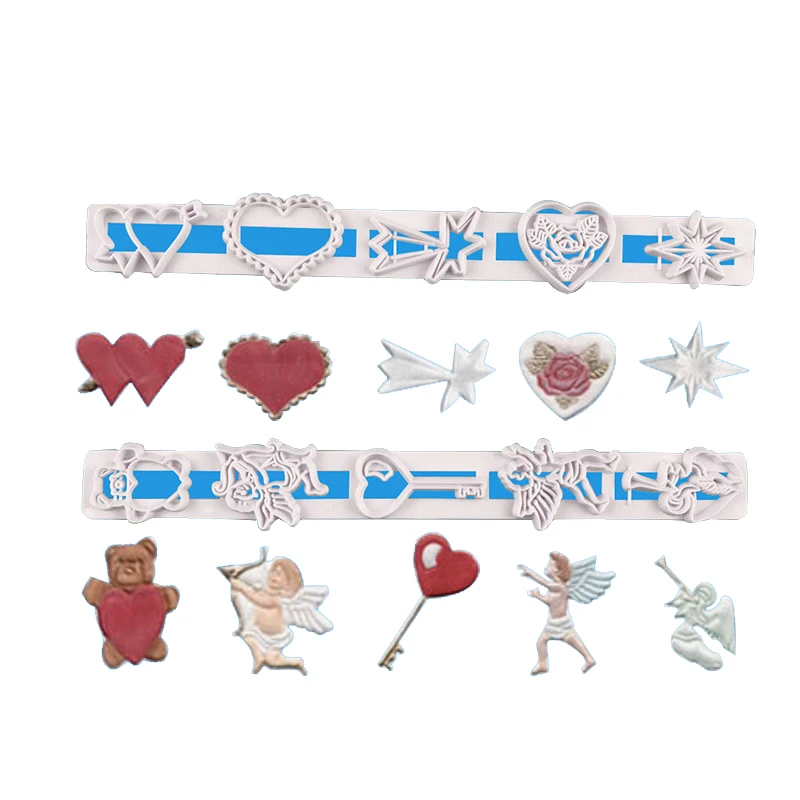 2 Pcs Angel Embossed Strips Cookie Cutter Plastic Biscuit Knife Baking Fruit Cake Kitchen Tools Mold Embossing Printing | Дом и сад