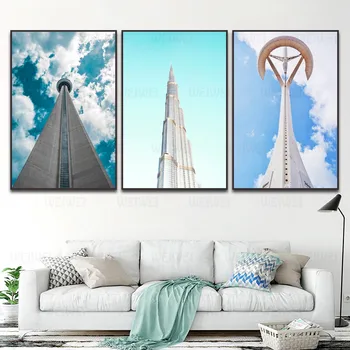 

Building Top Picture Poster Living Room Perspective Hanging Painting Restaurant Decoration Painting Home Wall Art Painting