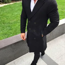 Мужские модные куртки пальто осень зима длинная теплая Повседневная ветровка приталенная Верхняя одежда со стоячим воротником мужская новая уличная одежда