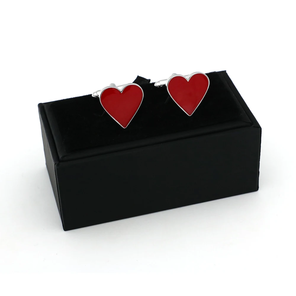 Подарок для влюбленных дизайн сердце запонки для мужчин качественный латунный материал красный цвет запонки опт и розница