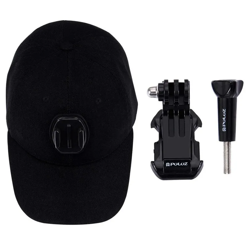 Аксессуары для GoPro наружная Солнцезащитная шляпа с крюком J пряжка крепление винт подходит для камер Gopro маленький муравей и т. Д. Бейсболка - Цвет: Black Accessories