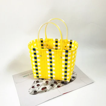 

Seaside holiday travel beach bag summer portable female bag vegetable basket bag net red plastic woven bath basket bath basket