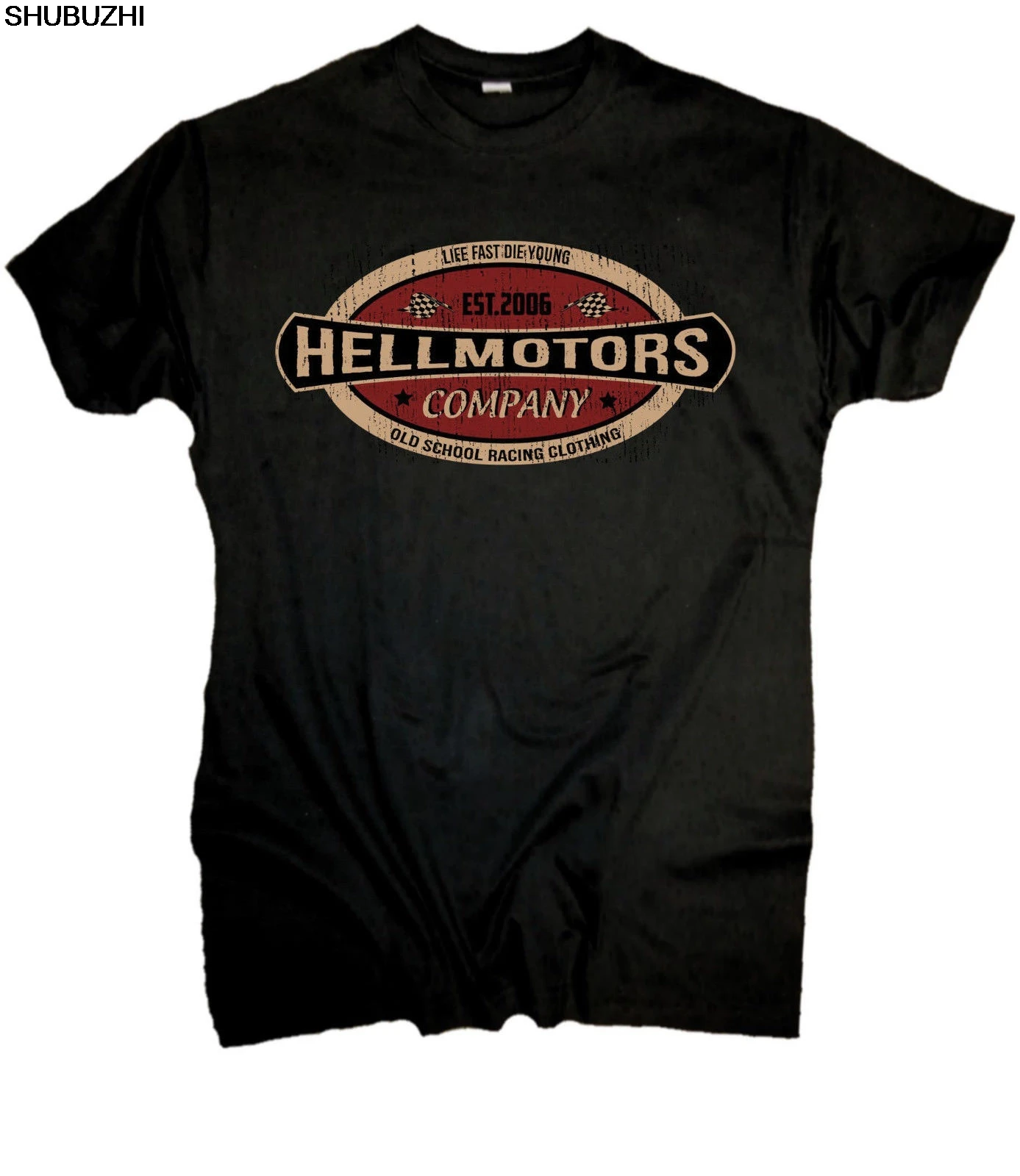 100% хлопок для мужчин рубашки hellmotor Винтажная футболка байкеров US Car V8 Und Rockabilly Cooler