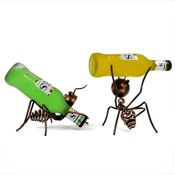 

Creative Metal Little Ant Wine Rack Cocktail Whisky Standing Wine Rack Beer Holder Kitchen Bar Decoration Wine Bottle Holder