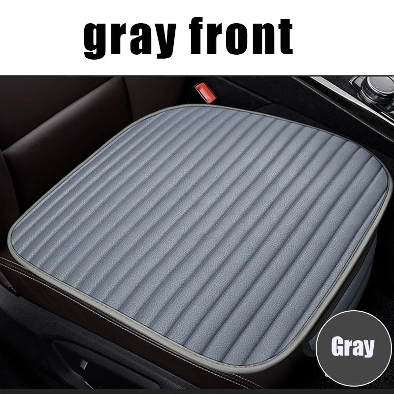 grey front Чехол для сиденья автомобиля четыре сезона спереди/сзади из Флокированной ткани Подушка дышащая не скользящая авто аксессуары универсальные сохраняют тепло зимой - Название цвета: grey front