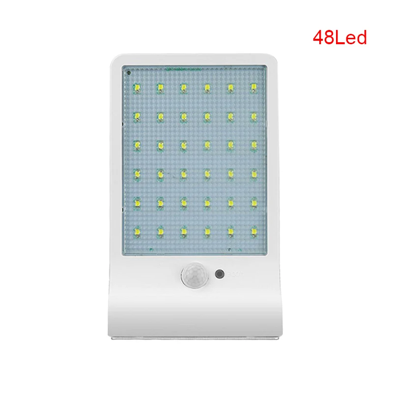 White 48led 36/48 светодиодный датчик движения на солнечной энергии безопасности лампа Водонепроницаемый IP65 на открытом воздухе садовый светильник XSD88 - Испускаемый цвет: White 48led