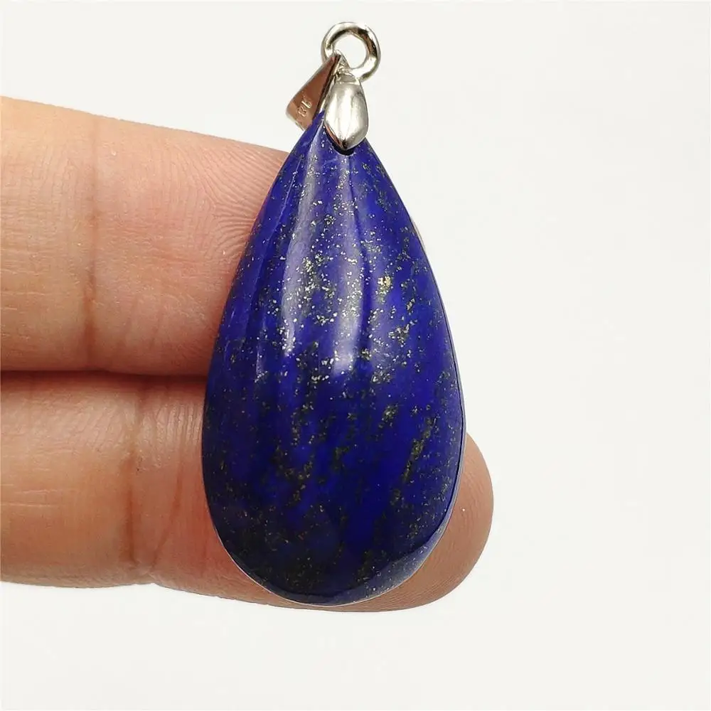 

Natural Lapis Lazuli Pendant Women Men Anniversary Party New Gift 30x16x7mm Blue Water Drop Stone Crystal Necklace Pendant AAAAA