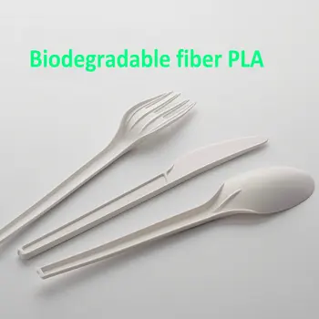 

Biodegradable fiber PLA Spoon， Fork， Knife ，6.5 Inch , white or black Color random