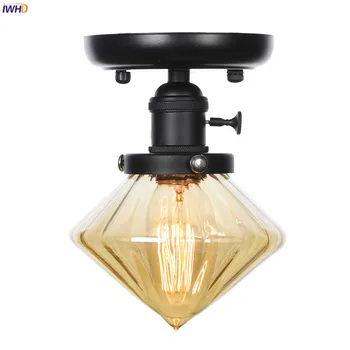 

IWHD Diamond Glass Ball LED Ceiling Light Living Room Porch Stair Loft Decor Industrial Vintage Ceiling Lamps Plafon Luminaira