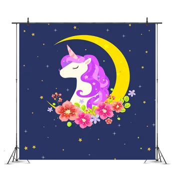 

Moon Unicorn Party Backdrops Baby Shower Kids Birthday Party Decoration Home Decor Wall Poster Photography Background Props