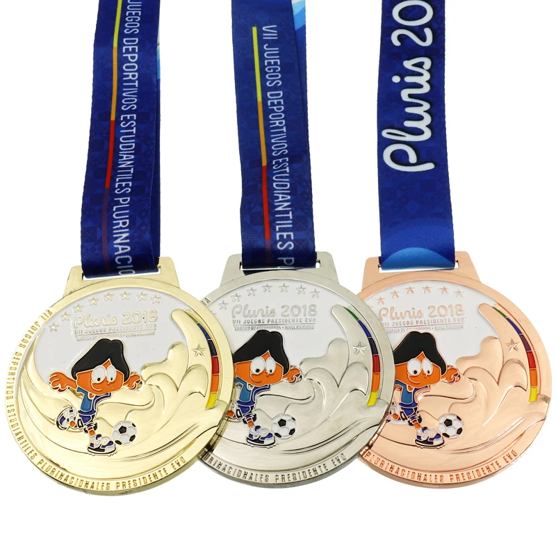

Custom Zinc Alloy Football Medallion Medal high quality custom gold siilver copper sports medals