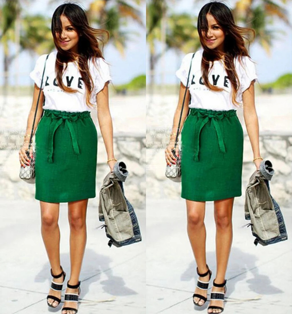 Новое Женское пикантное Бандажное мини-юбка с высокой талией, облегающая короткая юбка вечерние юбки в Корейском стиле