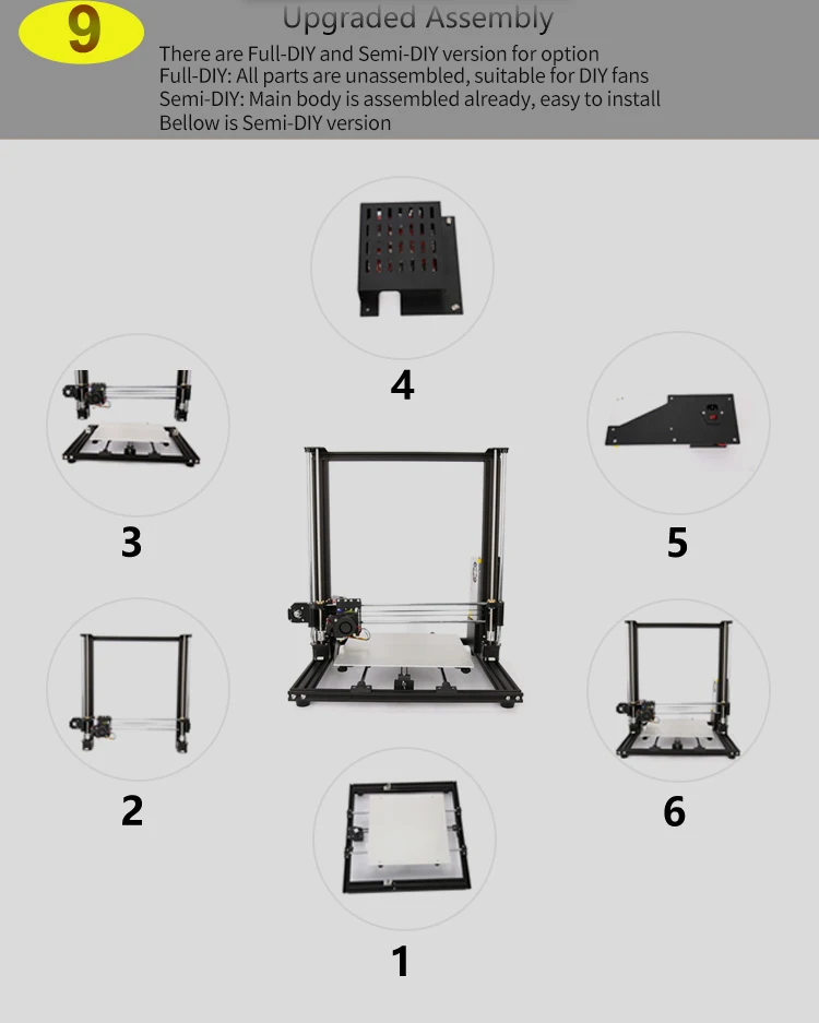 Anet A8 Plus Upgraded High-precision DIY 3D Printer Self-assembly 300*300*350mm Large Print Size Aluminum Alloy Frame