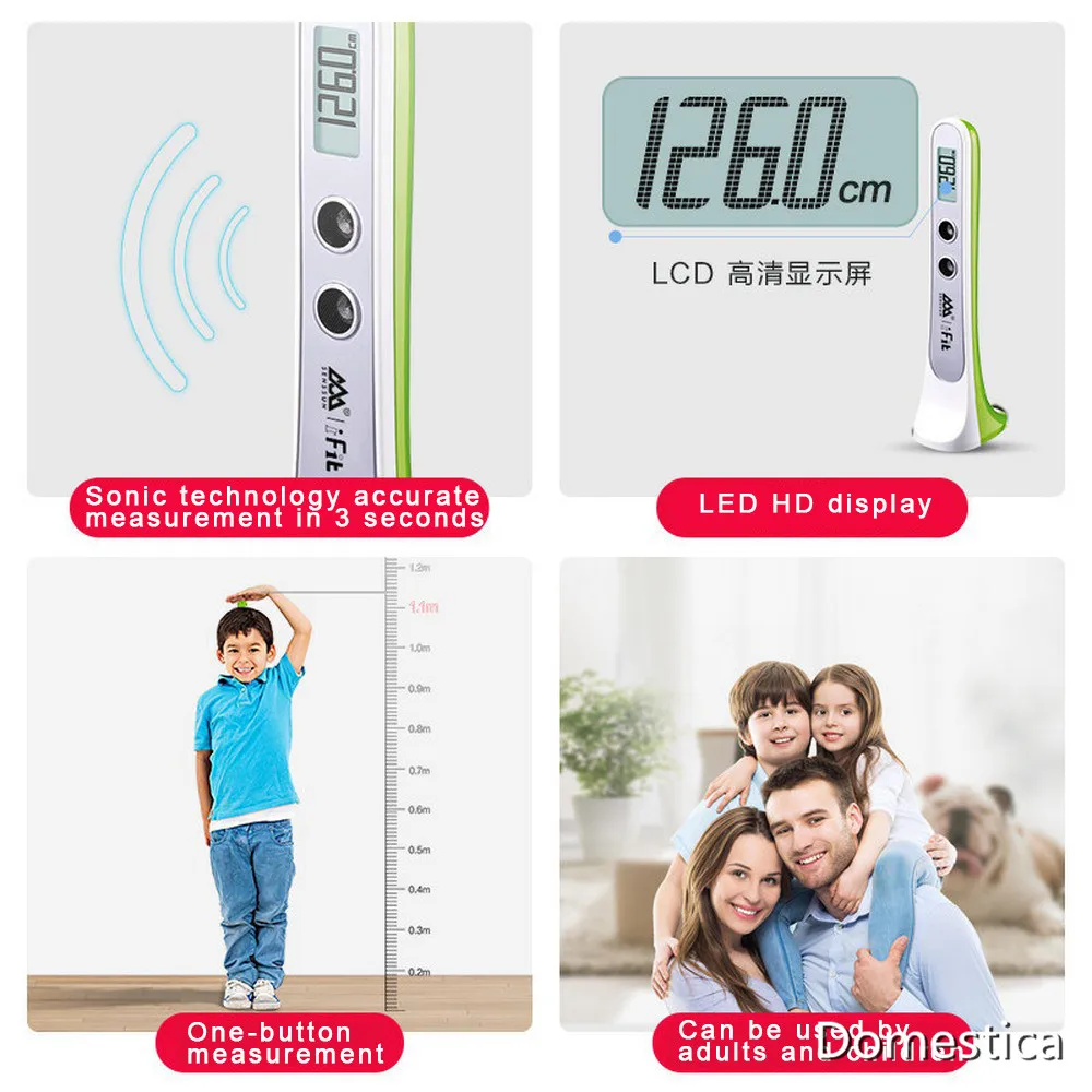 Ultrasonic Stadiometer Height Measuring Device For Kids And Adults Rule Sensor Monitor Machine Handheld Measuring Instrument