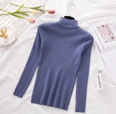 

Semi-high collar Pullover Sweater skinny Korean version of the new autumn and winter bottom-dress long-sleeved slim solid-color