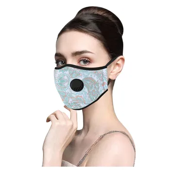 

Adult Flower Print Replaceable Filter Reusable Breathable Cotton Mask mascarilla facial reutilizable filter