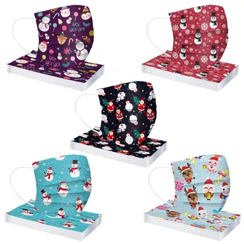 

Christmas Adult Protective Mask Disposable Outdoor Sport Face Mask Industrials 3 Ply Meltblown Cloth Mouth Masks Mascarilla