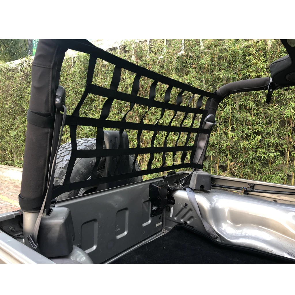 Durable Cargo Net Back Window Roof Net Hammock for Wrangler 97-17