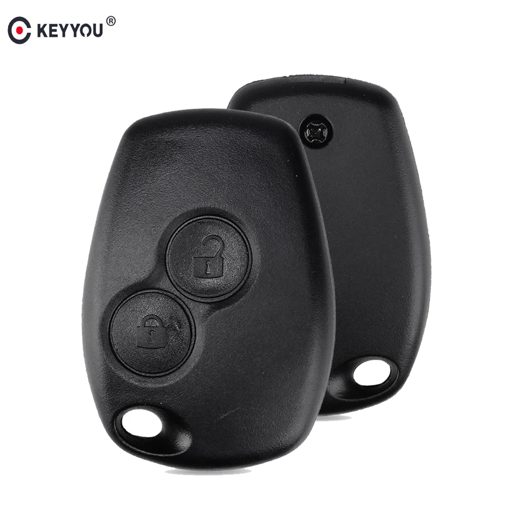 KEYYOU 50pcs For Renault Megane Modus Espace Laguna Logan Fluence Clio Kangoo For Nissan 2 Buttons Car Remote Key Shell Fob Case