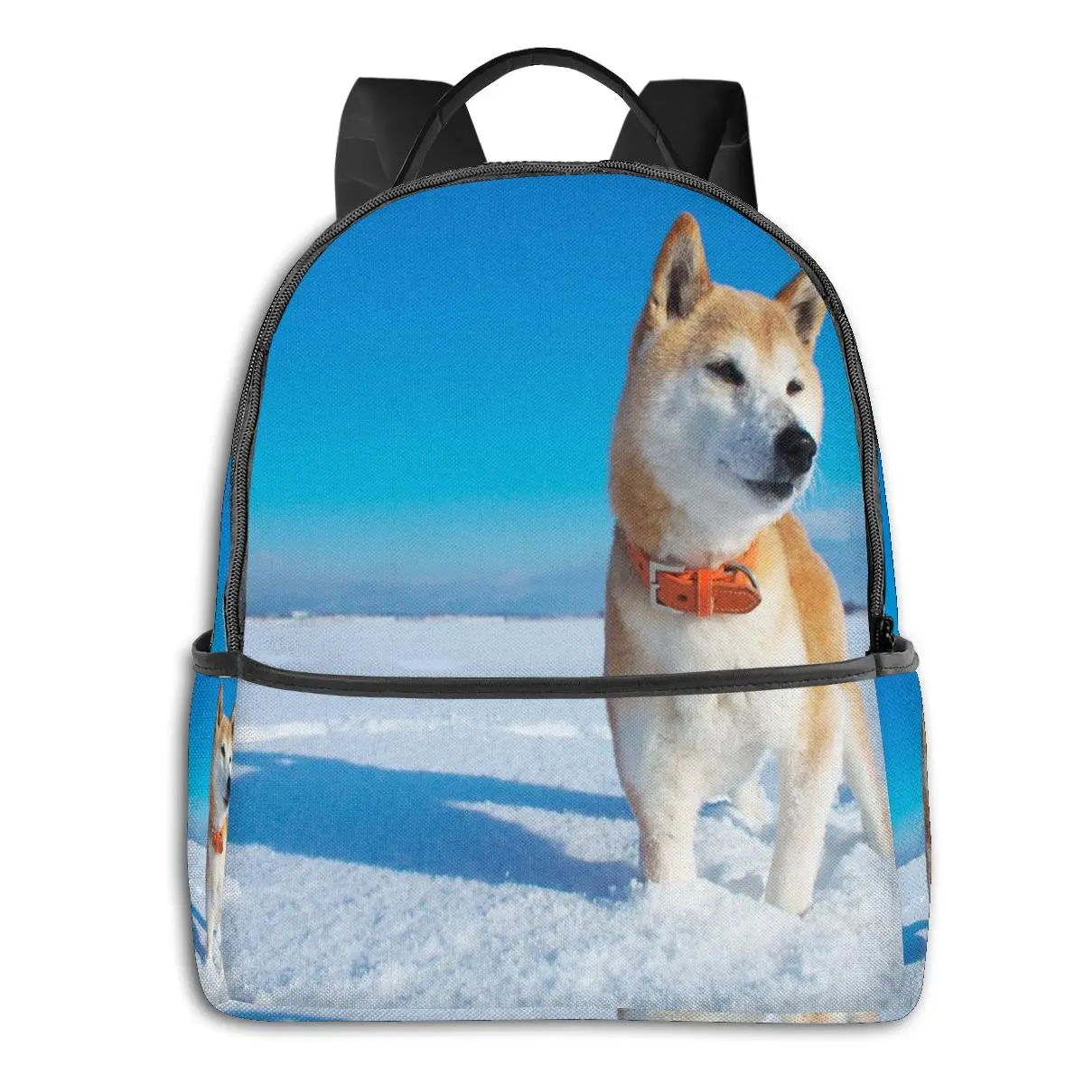 

Backpack School Bags for Teenag Dog Playing In The Snow-crested Ground Travel Bags Style Back Pack Korean Cute Backpack