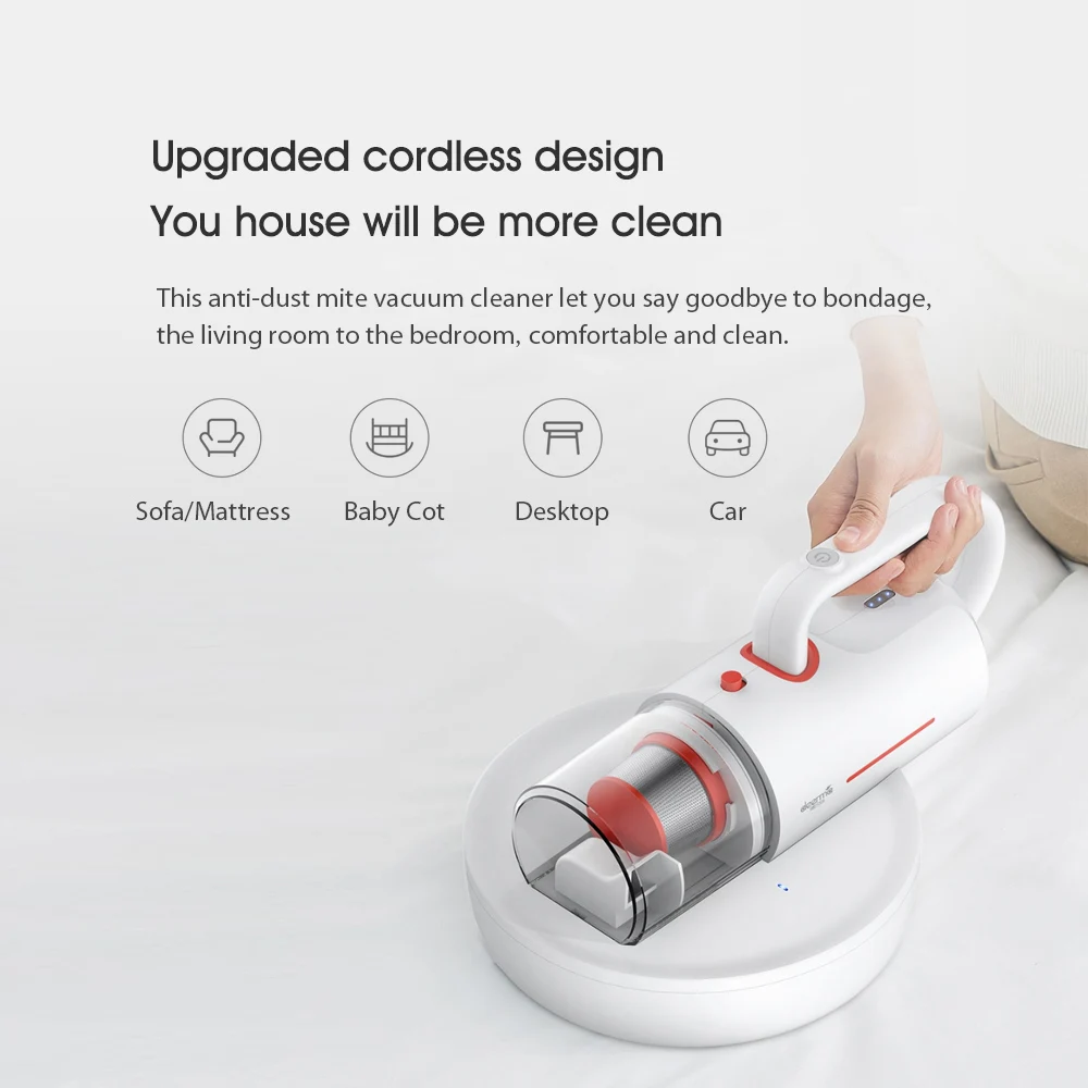 Xiaomi YOUPIN Deerma CM1910, ультрафиолетовый светильник, автомобильный домашний беспроводной пылесос от пыли, умный BMS аккумулятор, 220 В, 2200 мА/ч