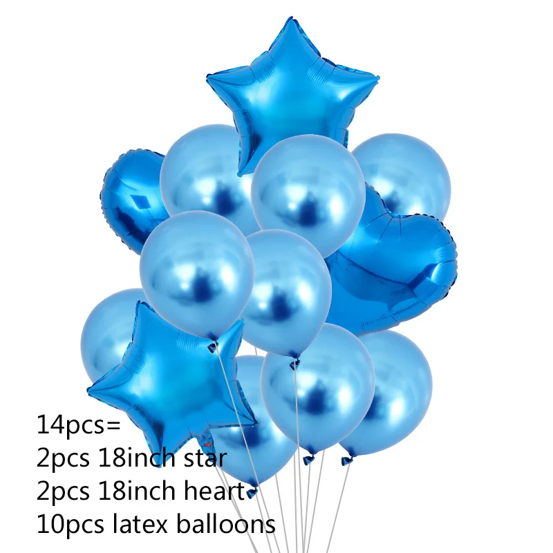 14pcs shape 12 14 шт. Сердце Звезда Золотой воздушный шар "Конфетти" с днем рождения металлический хромированный шарики, День подарков будущей матери Свадебный декор баллоны с гелием - Цвет: 14pcs shape 12