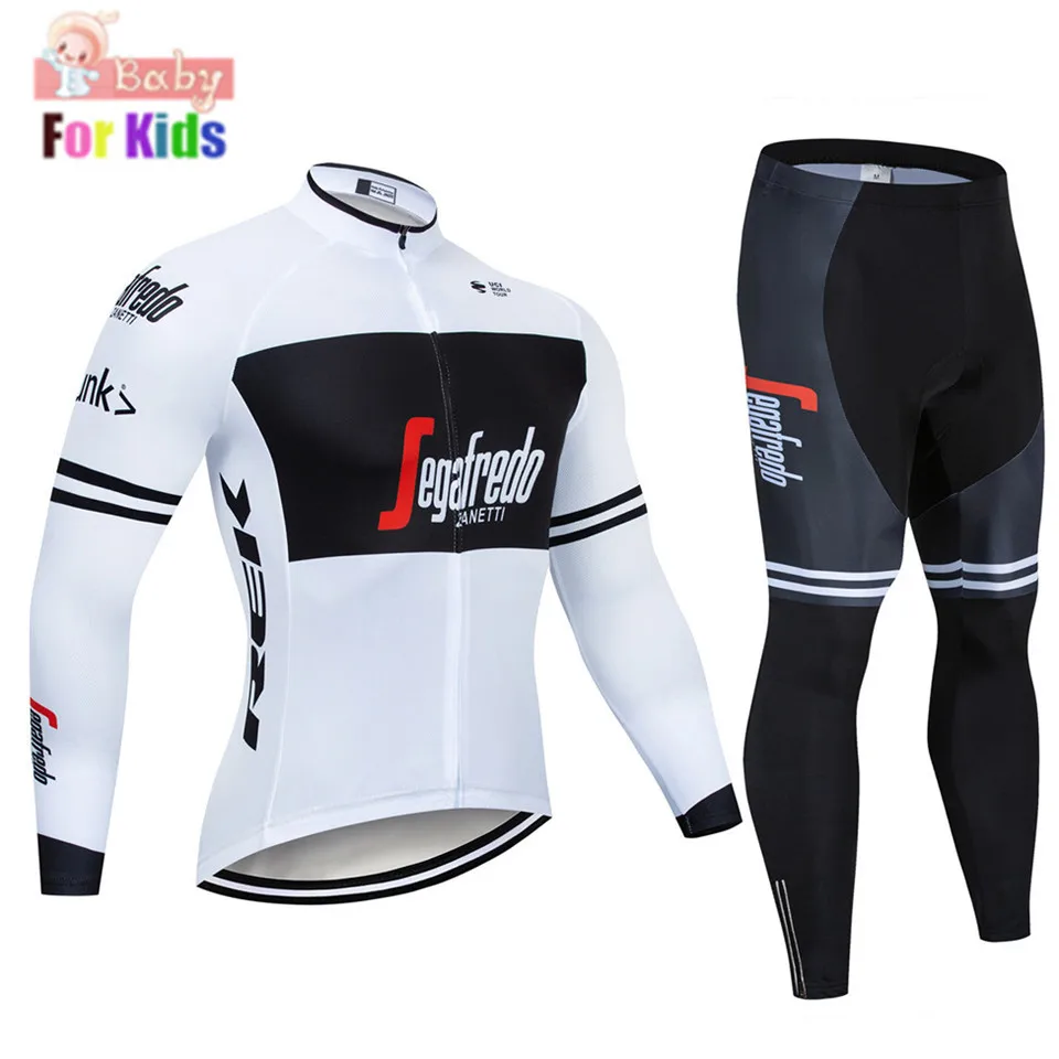 Новинка года; комплект из дышащего Джерси и штанов для детей; Ropa Ciclismo; Осенняя детская форма велосипедиста; Быстросохнущий костюм