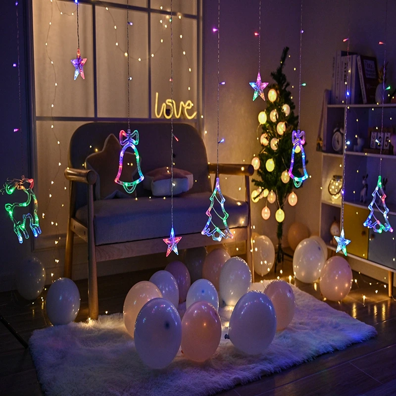 LED Christmas String Lights Garland Fairy Lights Star Lamp Outdoor Curtain Decor for Party Holiday Wedding New Year Decoration