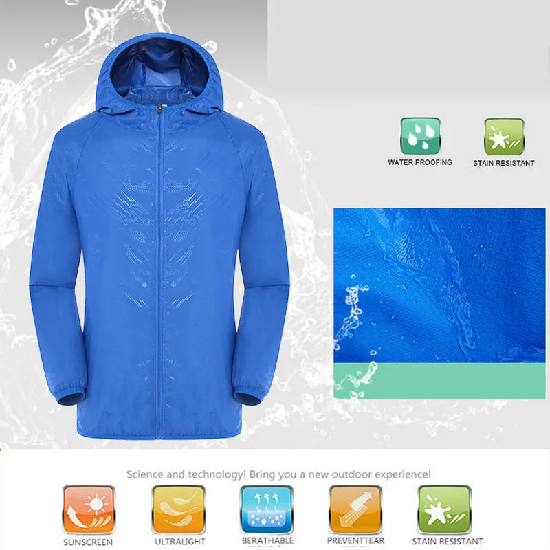 Men Women Quick Dry Anti-UV Ultra-Light Cycling Jackets Outdoor SportsSkin Coat Windbreaker Top Camping Hiking Jacket