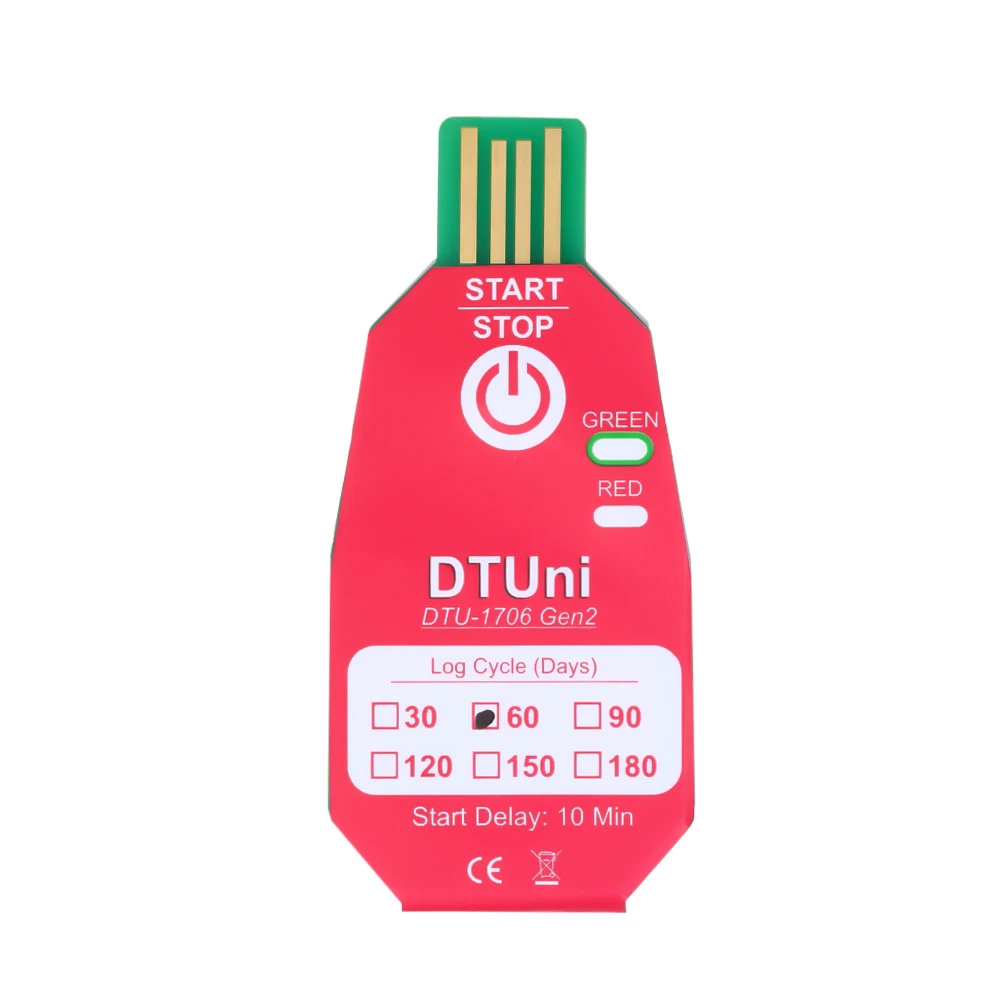 Мини Водонепроницаемый PDF одноразовый USB 2,0 регистратор данных температуры 60 дней холодной цепи термометр рекордер