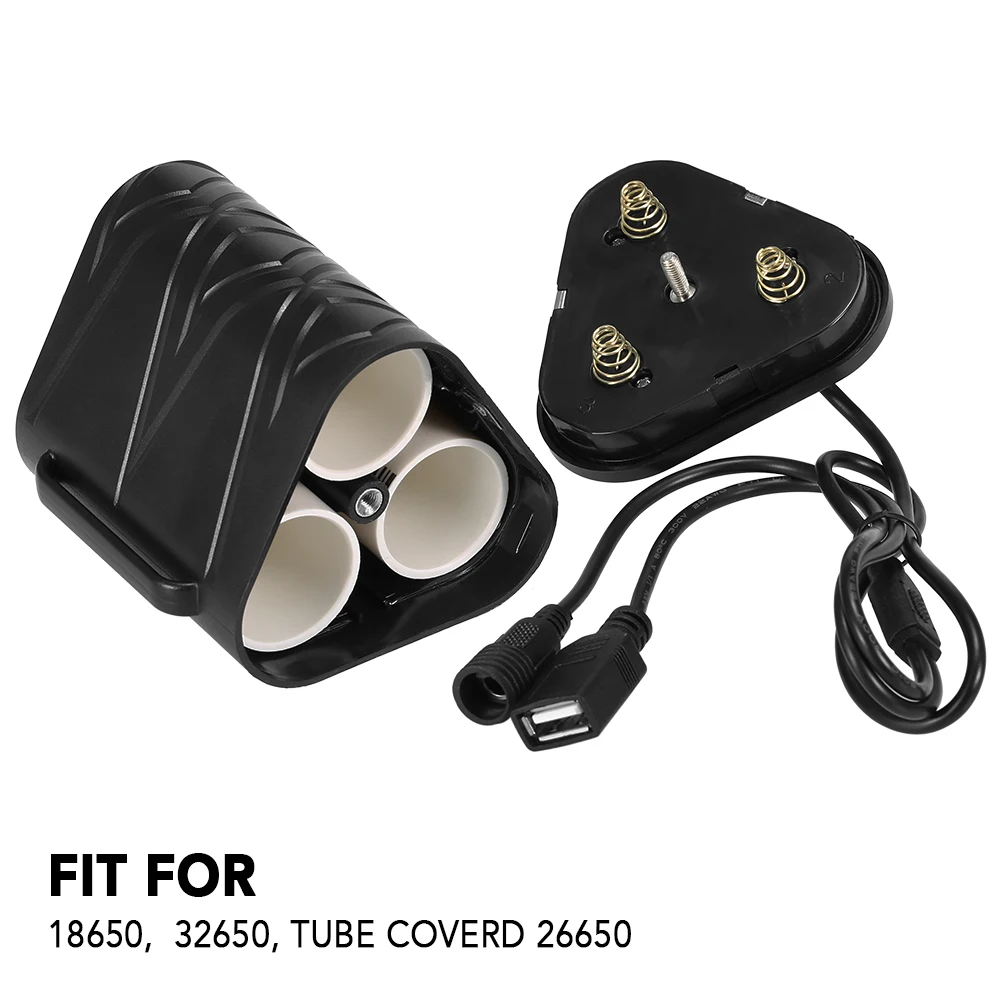 

outdoor 12V/5V Battery Case Removable Charger Battery Box Holder Dual Interface Fit 18650 / 32650/ Tube Covered 26650