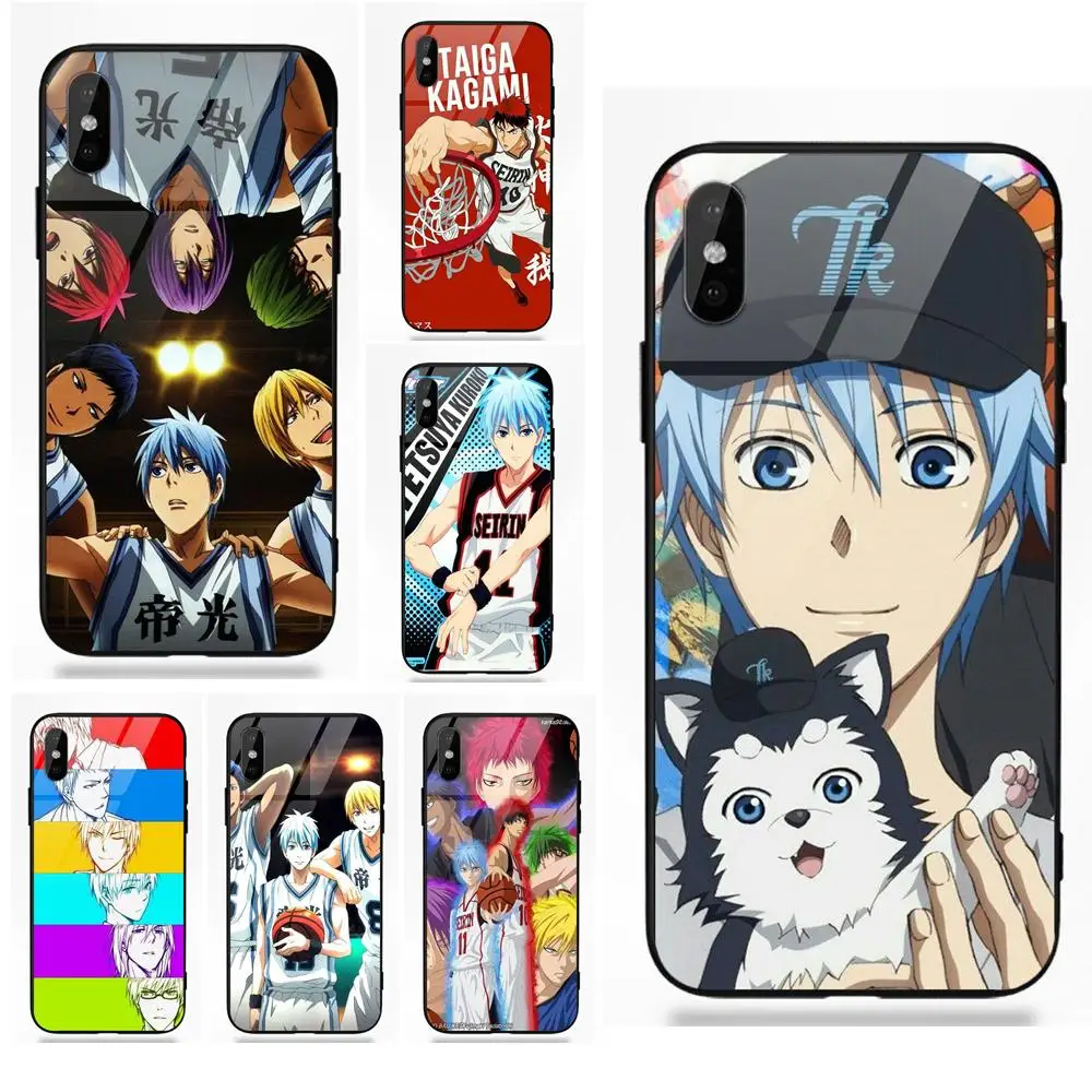 Японский Аниме Kuroko No баскетбол мягкая рамка из ТПУ + крышки закаленного стекла