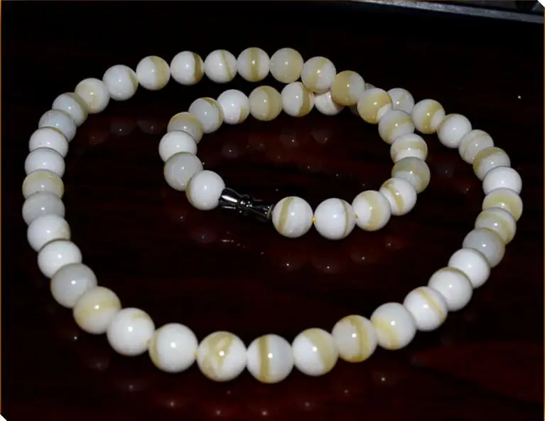 1019 Natural gold 8mm gold shell Tai Chi Circle Necklace is wealthy
