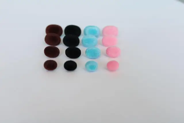 40pcs/lot---7x9mm/9x12mm/10x14mm/12x16mm blue/pink/brown/black  oval flocking toy safety nose + soft washer----size&color option 3