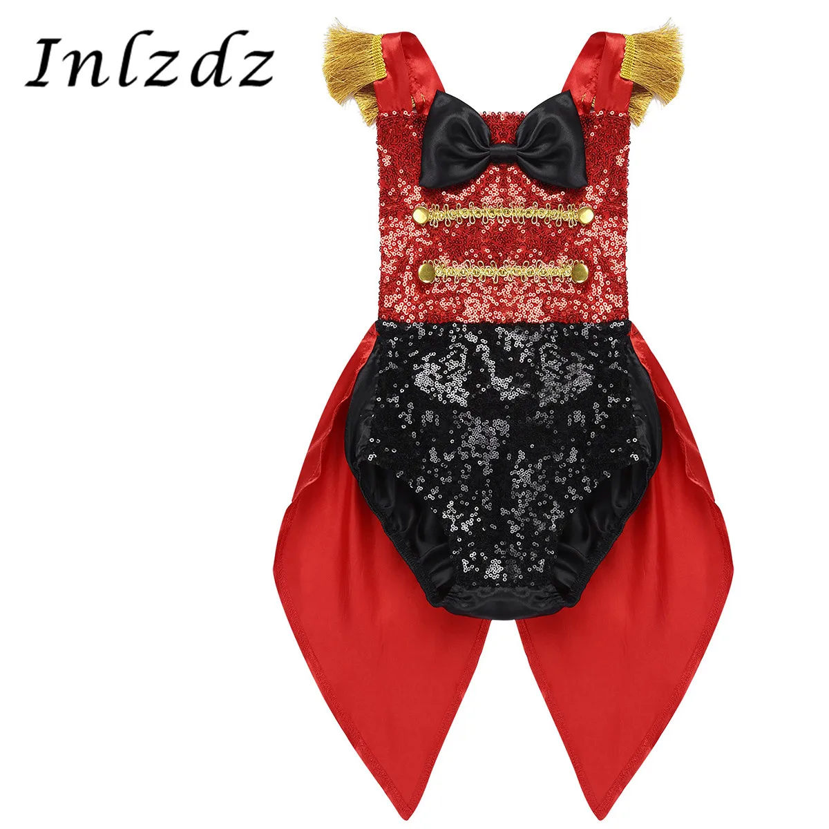 

Infant Baby Girls Showman Ringmaster Circus Costume Sleeveless Sequined Bowknot Romper Halloween Cosplay Party Dress Up Clothing