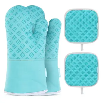 

Homemaxs Oven Mitts Set Comfortable Lightweight Heat Resistant Washable Oven Gloves Kitchen Accessories for Baking Barbecue