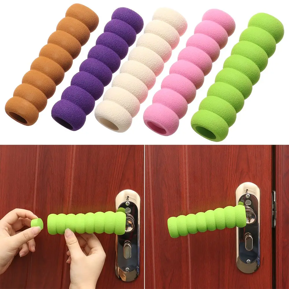 2/5pcs Fashion Soft Foam Elastic Door Handle Cover Doorknob Guard