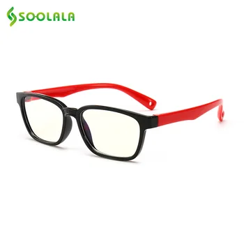 

SOOLALA UV400 Kids Anti Blue Light Glasses Silicone Boys Girls Computer Eyeglasses Blue Light Blocking Glass Optical Frame