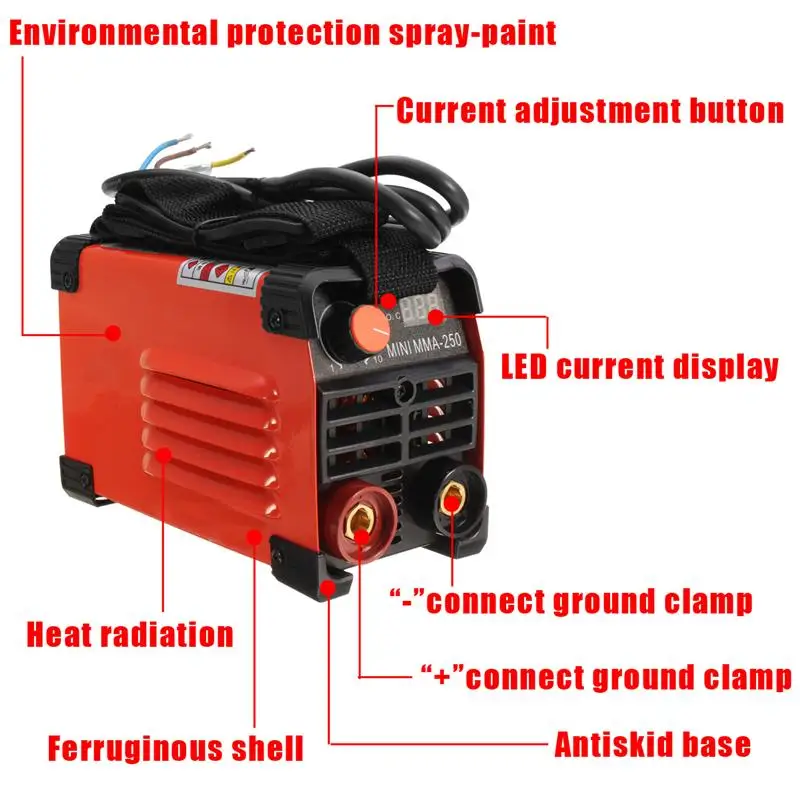 MMA Handheld Mini Electric Welder 220V 20-250A Inverter ARC Welding Machine Tool
