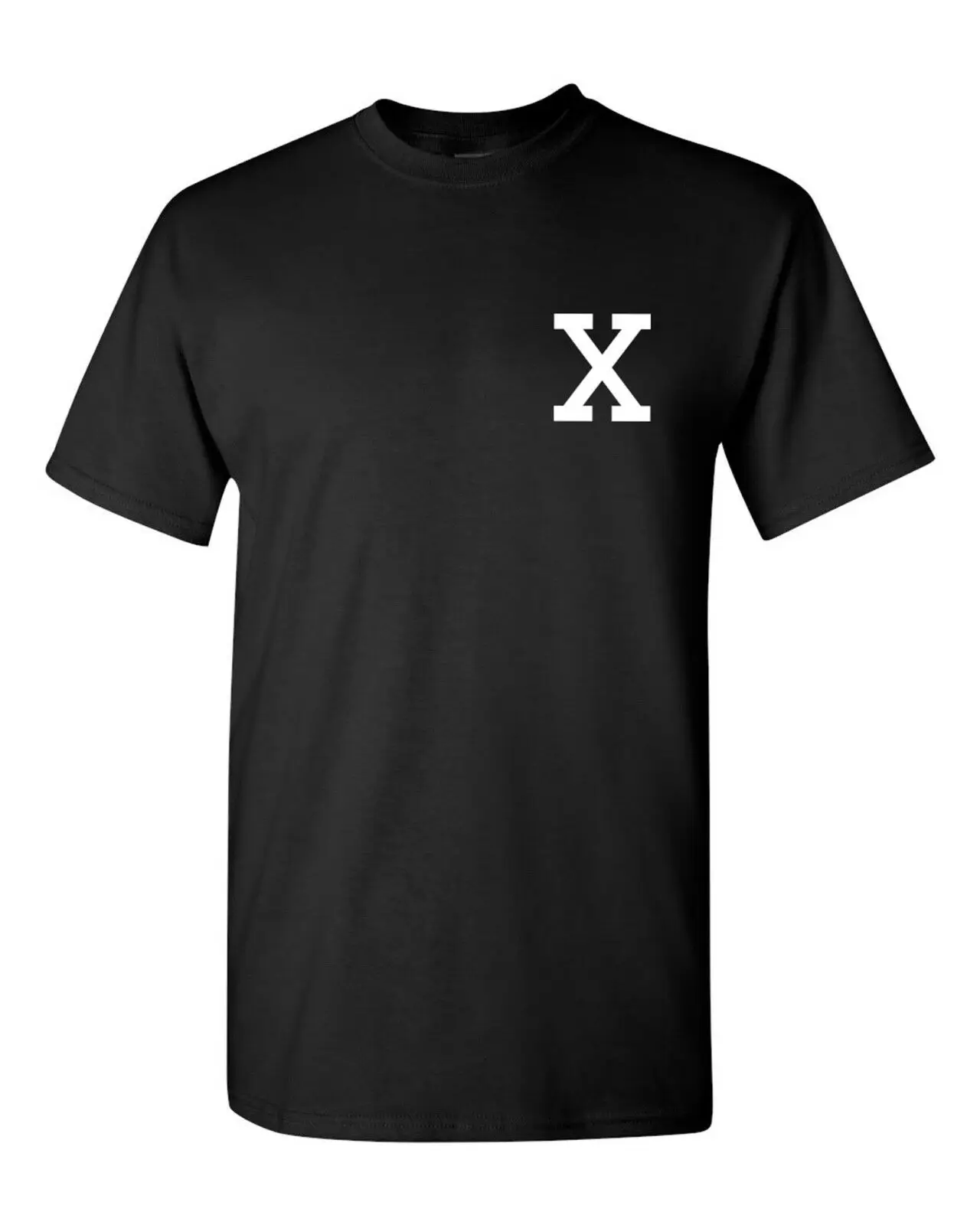 MALCOLM X LEFT CHEST LOGO MEN'S HEAVY COTTON T-SHIRT TEE BHM NEW - BLACK | Мужская одежда