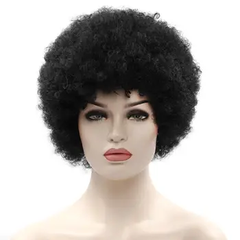 

DLME #1 Short Fluffy Afro Wigs Heat Resistant Synthetic Unisex Men Women Cosplay Anime Fancy Funny Wigs for Party