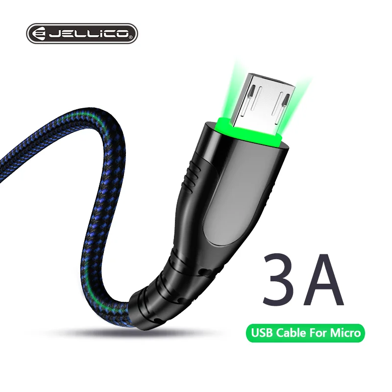 Кабель Micro USB Jellico 3 А для быстрой зарядки и передачи данных 1 2 м|Кабели мобильных