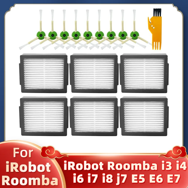 For iRobot Roomba i3 i4 i6 i7 i8 j7 E5 E6 E7 Robot Vacuum Cleaner Spare Parts Accessories Main Side Brush Hepa Filter Dust Bag Set 7