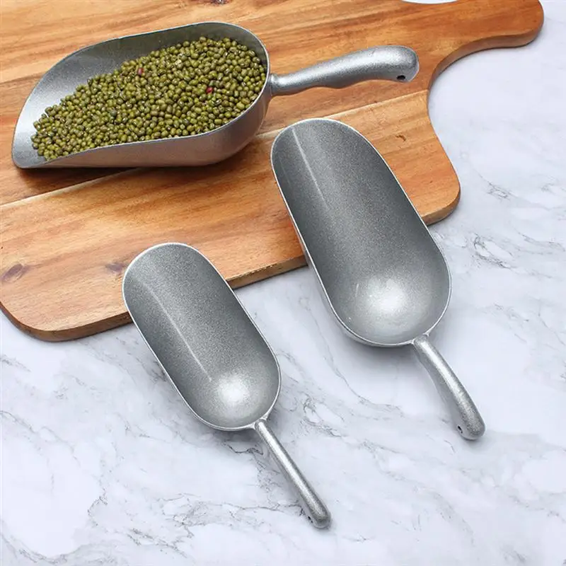 1Pc Zinc Alloy Food Shovel Home Kitchen Silver Flour Scoop Candy Nuts Beans Rice Dried Fruit Shovel Ice Scoop Kitchen Tool
