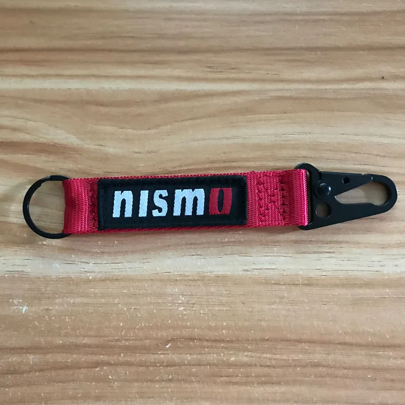 Половина круг сплава брелок нейлоновая ткань вышивка NISMO Эмблема гоночный JDM автомобильный брелок для ключей в виде пояса Подвеска для NISSAN Аксессуары