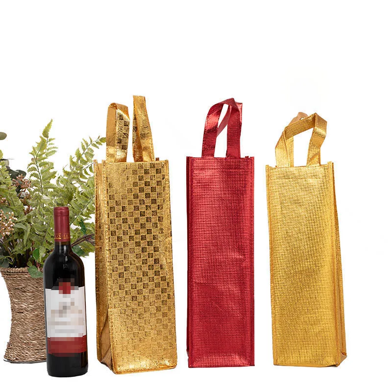 

20pcs Wine Gift Bag Resuable Non-woven Fabric Wine Beer Single Bottle Carrying Tote Bag Bar Accessories