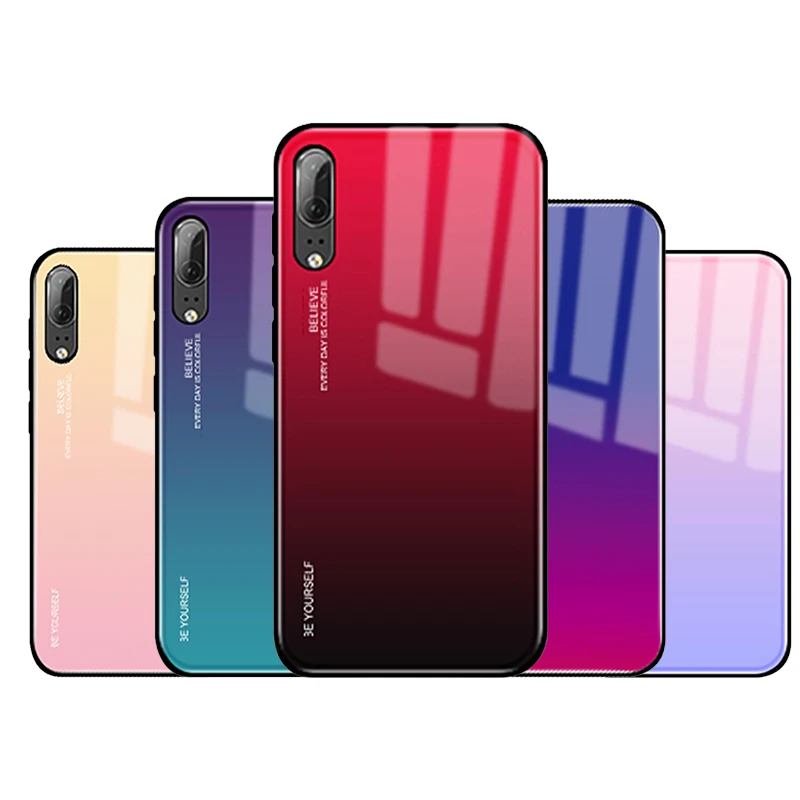Градиентные чехлы из закаленного стекла для Huawei Nova 3i 2i 3E P Smart Plus 6 3 дюймов Nova3i Nova2i
