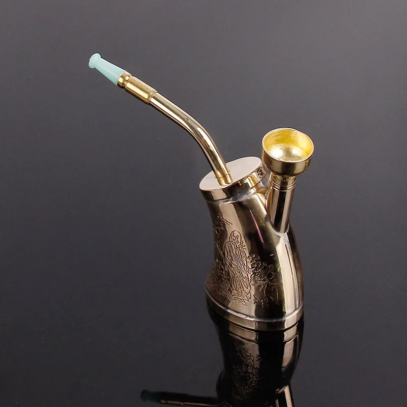 1Pcs Portable Brass Bottle Water Pipe Popular Mini Hookah Shisha Tobacco Smoking Pipes Gift Creative Cigarette Accessories